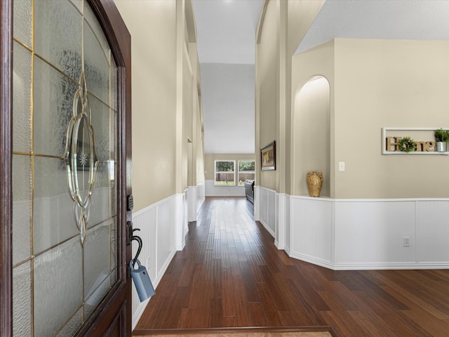 3139 Prairiestone Trail Ln, Katy, TX 77450 - entryway featuring wainscoting and wood finished floors