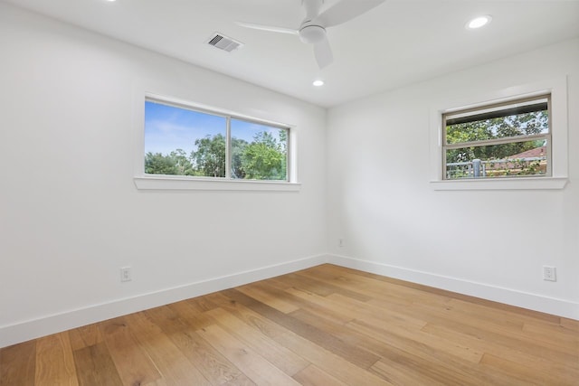 4543 Warm Springs Rd, Houston, TX 77035 - spare room with ceiling fan, light wood finished floors, and recessed lighting