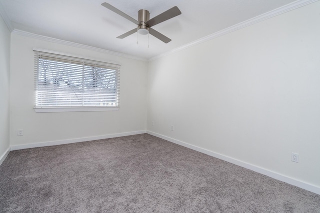 12239 Glenview Dr, Montgomery, TX 77356 - carpeted spare room featuring ornamental molding and a ceiling fan