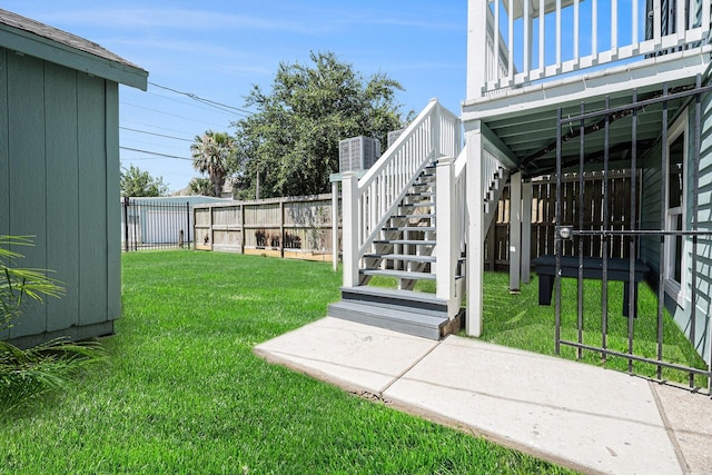 3515 Winnie St, Galveston, TX 77550 - fenced backyard featuring stairs