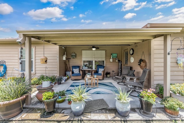 12114 Mabel Ln, Pinehurst, TX 77362 - view of patio / terrace with ceiling fan