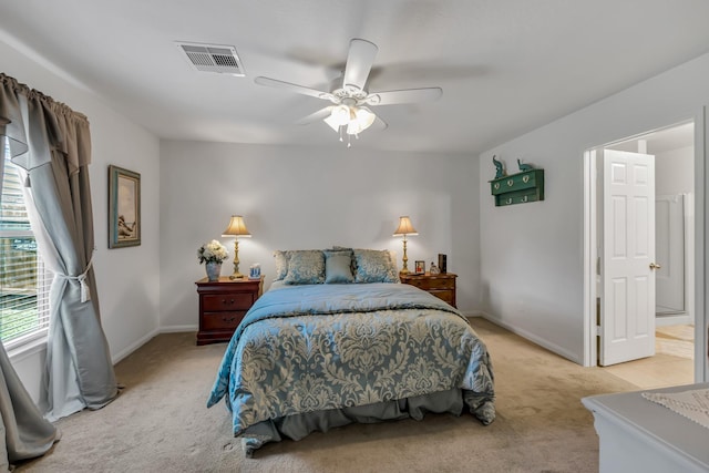 12114 Mabel Ln, Pinehurst, TX 77362 - bedroom with light carpet and ceiling fan