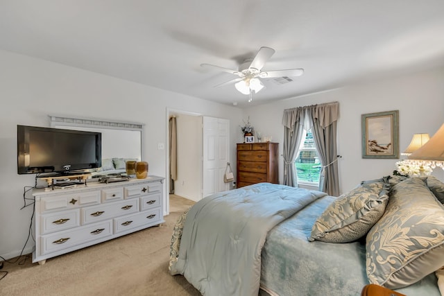 12114 Mabel Ln, Pinehurst, TX 77362 - bedroom with light colored carpet and a ceiling fan