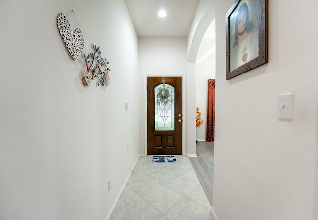 2627 Rosepoint Ct, Fresno, TX 77545 - doorway to outside with light tile patterned floors and baseboards