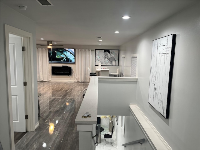 3140 Webster St, Houston, TX 77004 - hallway featuring recessed lighting and wood finished floors