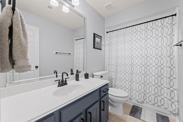 2006 Scarlet Trail Ct, Katy, TX 77494 - bathroom with vanity, tile patterned flooring, and shower / bath combo with shower curtain
