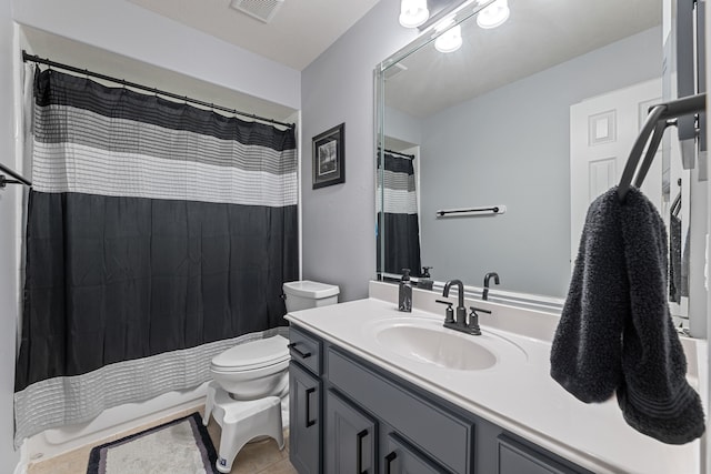 2006 Scarlet Trail Ct, Katy, TX 77494 - bathroom with vanity, tile patterned floors, and shower / bathtub combination with curtain