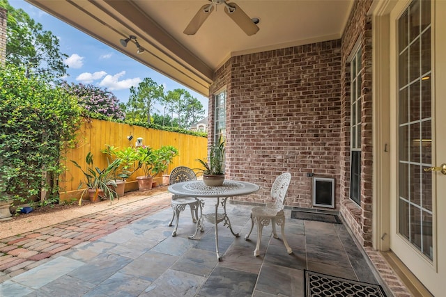 12715 Havant Cir, Houston, TX 77077 - view of patio / terrace with ceiling fan
