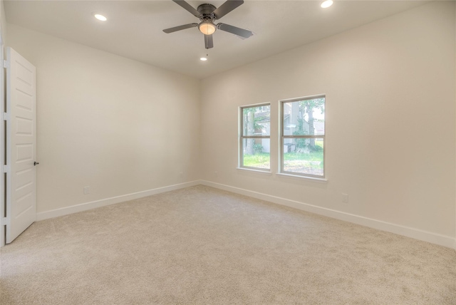175 Echo Ln, Livingston, TX 77351 - spare room with recessed lighting, light colored carpet, and ceiling fan