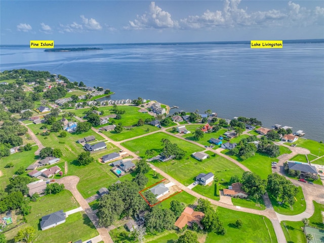 175 Echo Ln, Livingston, TX 77351 - aerial view of residential area with a large body of water
