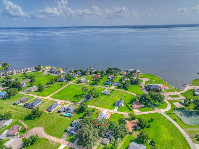 175 Echo Ln, Livingston, TX 77351 - aerial perspective of suburban area featuring a large body of water