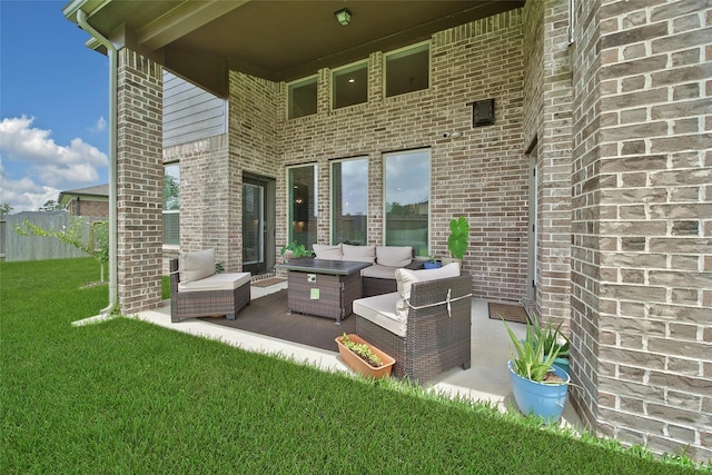 3140 Red Buckeye Ln, Conroe, TX 77301 - view of patio / terrace featuring an outdoor hangout area