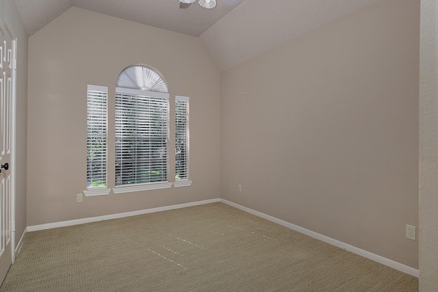 15 Amber Sky Pl, The Woodlands, TX 77381 - spare room with vaulted ceiling and light carpet