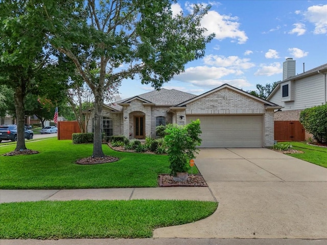 10002 Dawn Brook Dr, Pearland, TX 77584 - view of front of home featuring a garage, brick siding, and driveway
