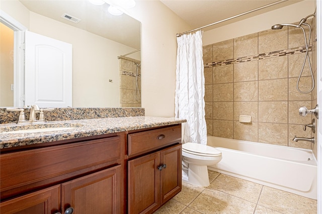 22411 Limestone Crest Ln, Katy, TX 77449 - full bathroom featuring shower / bath combo with shower curtain, vanity, and tile patterned floors