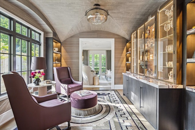 10825 Smithdale Rd, Houston, TX 77024 - sitting room with lofted ceiling and light wood-style floors
