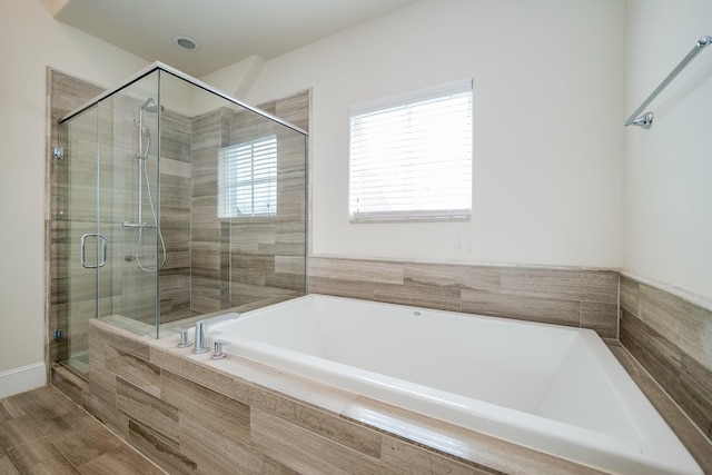 8682 Green Kolbe Ln, Houston, TX 77080 - bathroom with a bath and a stall shower