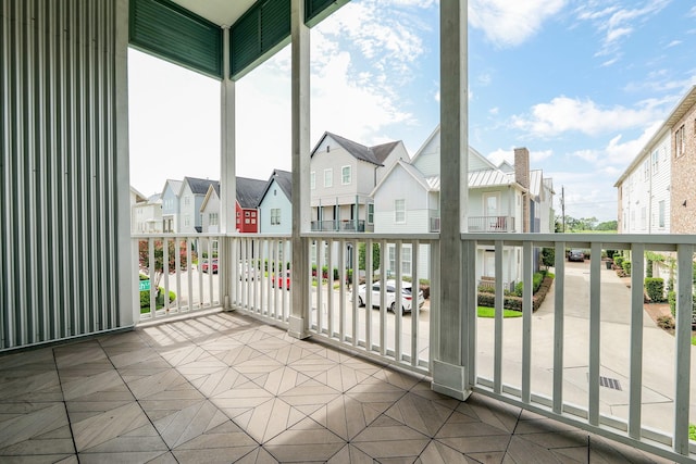 8682 Green Kolbe Ln, Houston, TX 77080 - unfurnished sunroom featuring a residential view