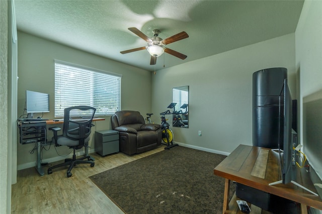 10126 Relic Oaks, San Antonio, TX 78240 - office space with ceiling fan and light wood-style flooring
