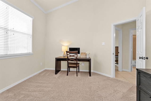26642 Becker Pines Ln, Katy, TX 77494 - office area with light colored carpet and crown molding