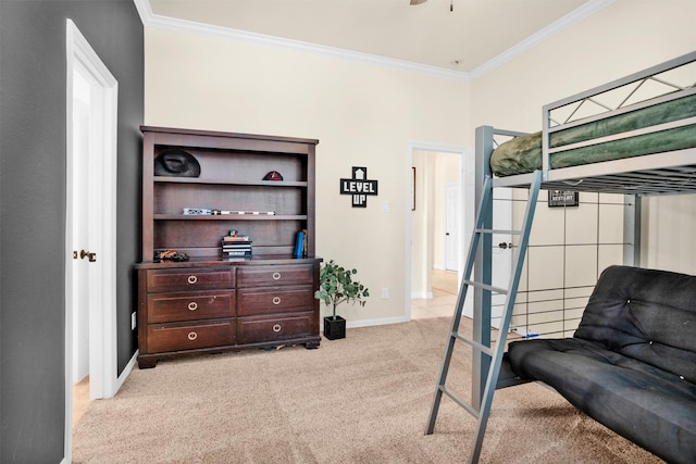 26642 Becker Pines Ln, Katy, TX 77494 - bedroom featuring ornamental molding and light colored carpet