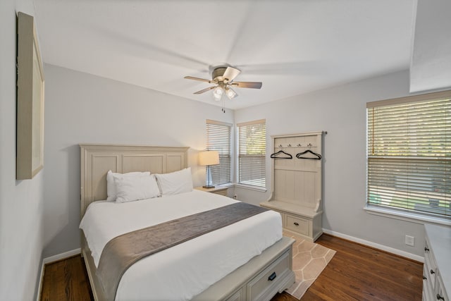 1926 Blodgett St, Houston, TX 77004 - bedroom with dark wood-type flooring and ceiling fan