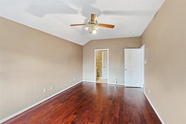 1423 Meadow Lakes Dr, Sugar Land, TX 77479 - unfurnished bedroom featuring wood finished floors, a ceiling fan, and vaulted ceiling