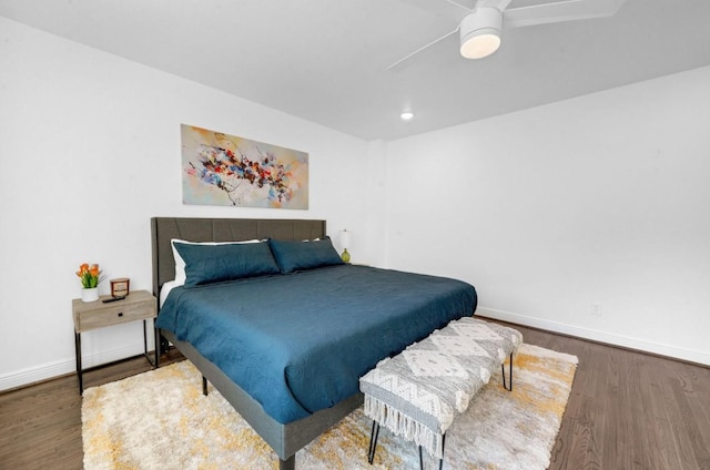 3021 Prospect St, Houston, TX 77004 - bedroom featuring wood finished floors, recessed lighting, and ceiling fan