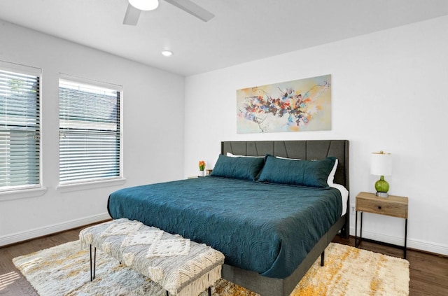 3021 Prospect St, Houston, TX 77004 - bedroom featuring wood finished floors, ceiling fan, and recessed lighting