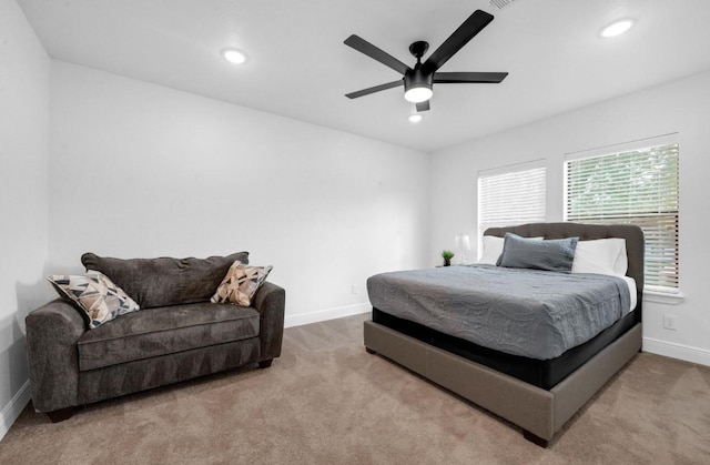 3021 Prospect St, Houston, TX 77004 - bedroom featuring carpet, recessed lighting, and a ceiling fan
