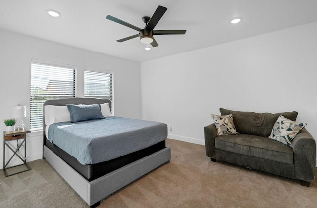 3021 Prospect St, Houston, TX 77004 - carpeted bedroom with recessed lighting and a ceiling fan