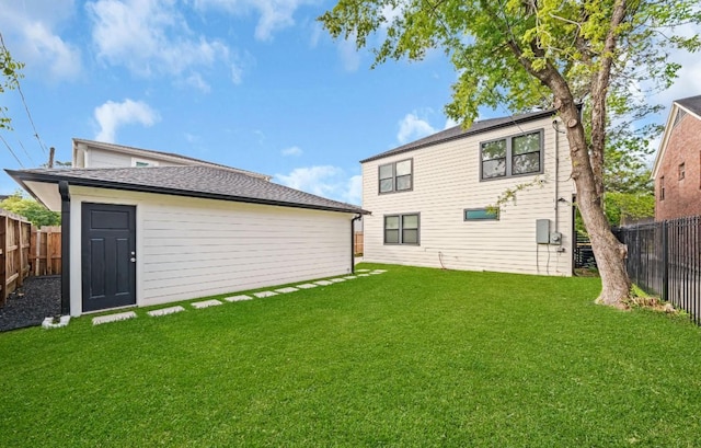 3021 Prospect St, Houston, TX 77004 - back of property featuring a fenced backyard and an outbuilding