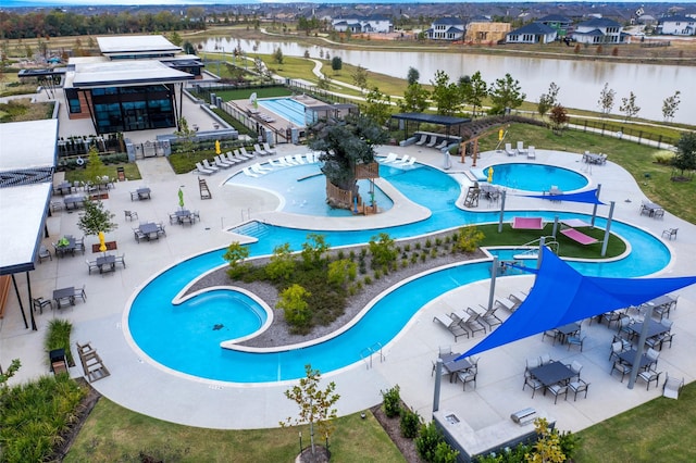 15122 Parkland Canyon Dr, Cypress, TX 77433 - drone / aerial view of a large body of water and a pool