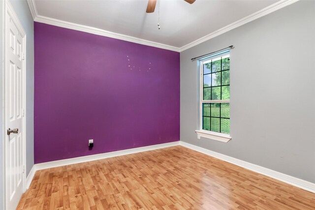 15908 Mcnorton, Splendora, TX 77372 - unfurnished room featuring wood finished floors, a ceiling fan, and crown molding