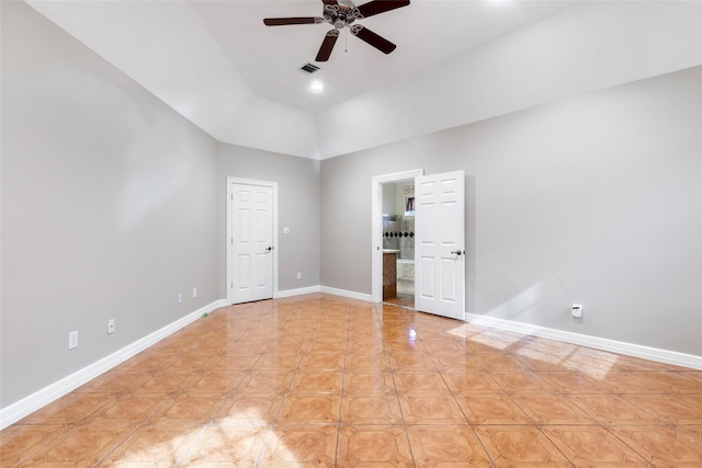 15908 Mcnorton, Splendora, TX 77372 - empty room featuring a ceiling fan and high vaulted ceiling