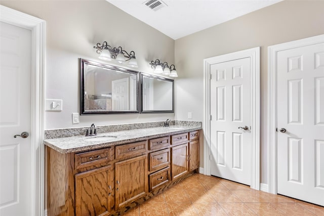 15908 Mcnorton, Splendora, TX 77372 - full bathroom featuring double vanity and tile patterned flooring