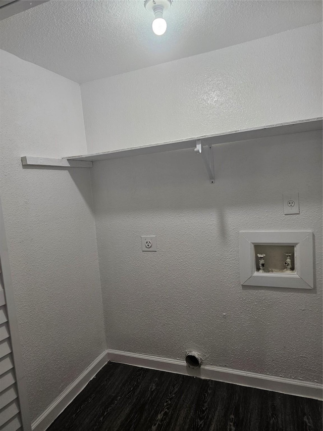 9201 Clarewood Dr Unit 204, Houston, TX 77036 - washroom featuring hookup for an electric dryer, dark wood-style flooring, and hookup for a washing machine