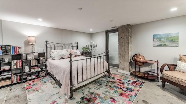 705 Main St Unit 801, Houston, TX 77002 - bedroom with recessed lighting and concrete floors