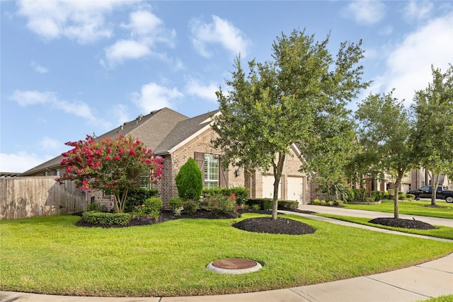 8903 Purdy Crescent Trl, Richmond, TX 77406 - obstructed view of property with brick siding, concrete driveway, an attached garage, and a shingled roof
