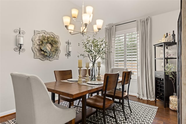 8903 Purdy Crescent Trl, Richmond, TX 77406 - dining room featuring a chandelier and dark wood finished floors