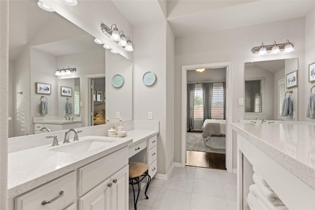 8903 Purdy Crescent Trl, Richmond, TX 77406 - full bath featuring connected bathroom, two vanities, and tile patterned floors