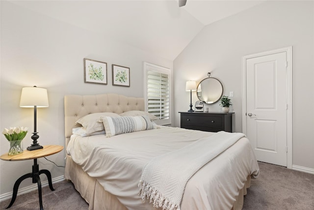 8903 Purdy Crescent Trl, Richmond, TX 77406 - bedroom featuring carpet, lofted ceiling, and a ceiling fan