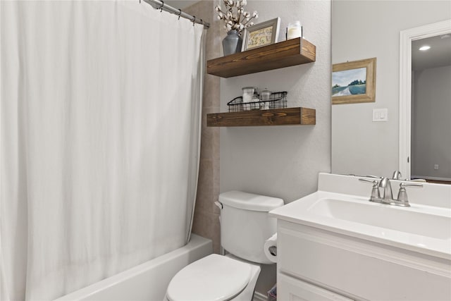 8903 Purdy Crescent Trl, Richmond, TX 77406 - bathroom featuring vanity and shower / bath combo with shower curtain