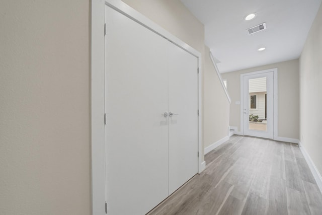 2504 W Tidwell Rd Unit C, Houston, TX 77091 - corridor with light wood-style flooring and recessed lighting