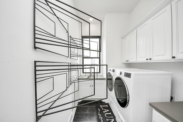 3711 Somerset Commons Ln, Houston, TX 77055 - laundry room with cabinet space and separate washer and dryer