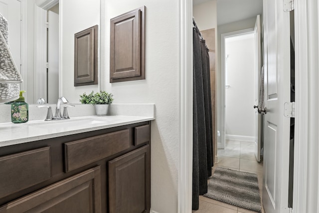 15415 Wildpoint Dr, Cypress, TX 77429 - bathroom with tile patterned flooring and vanity