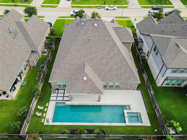 15415 Wildpoint Dr, Cypress, TX 77429 - aerial view of residential area with a pool