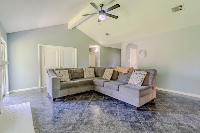 4218 E Terrace Creek Cir, Houston, TX 77014 - living room with a ceiling fan and arched walkways