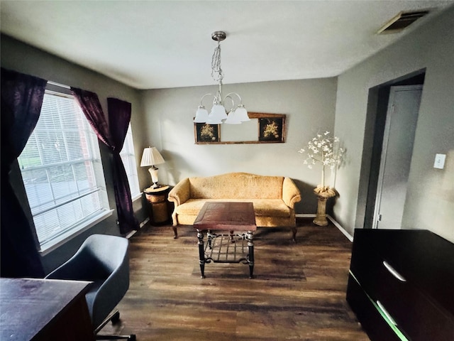 2702 Dovewood Ln, Spring, TX 77373 - sitting room with a chandelier and wood finished floors