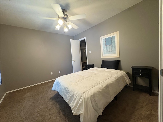 2702 Dovewood Ln, Spring, TX 77373 - bedroom with dark carpet and a ceiling fan